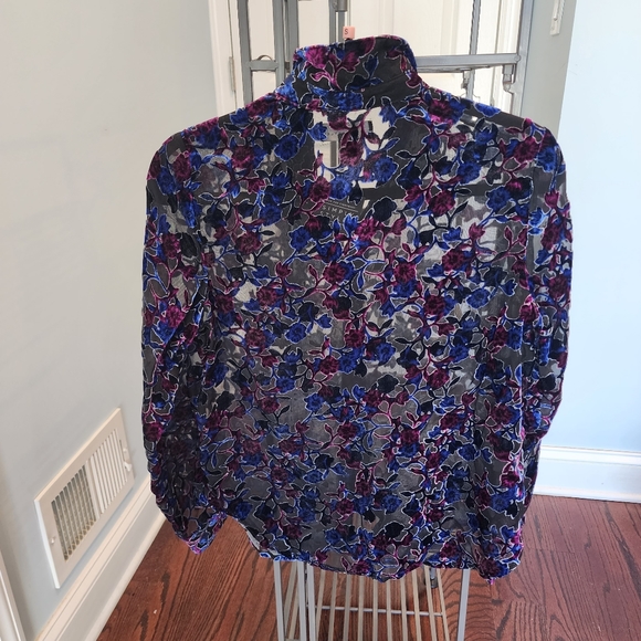 Simply Styled Velvet Button Up Blouse NWT - Picture 2 of 4